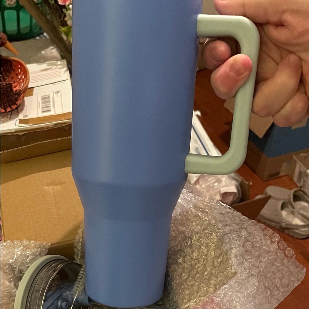 Riptide…..  40 oz Tumbler with Handle, Straw and Cleaning Brush